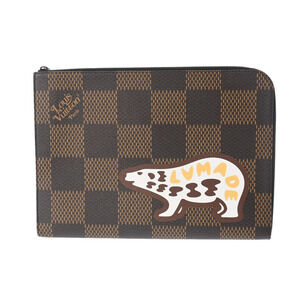 Louis Vuitton Damier Giant Pochette Jour NIGO Brown Clutch Bag